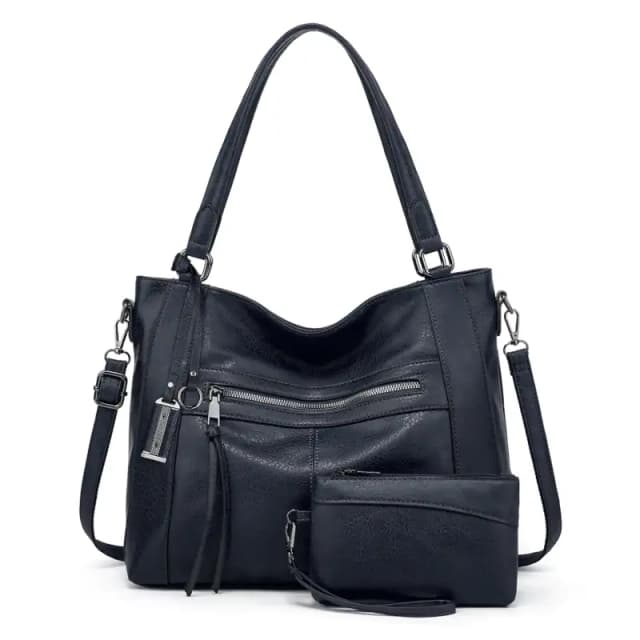Cross Body Double Strap Black
